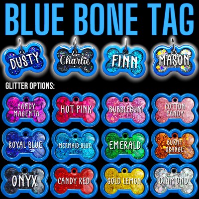 Poppin Pet Tags - Blue Bone Tag